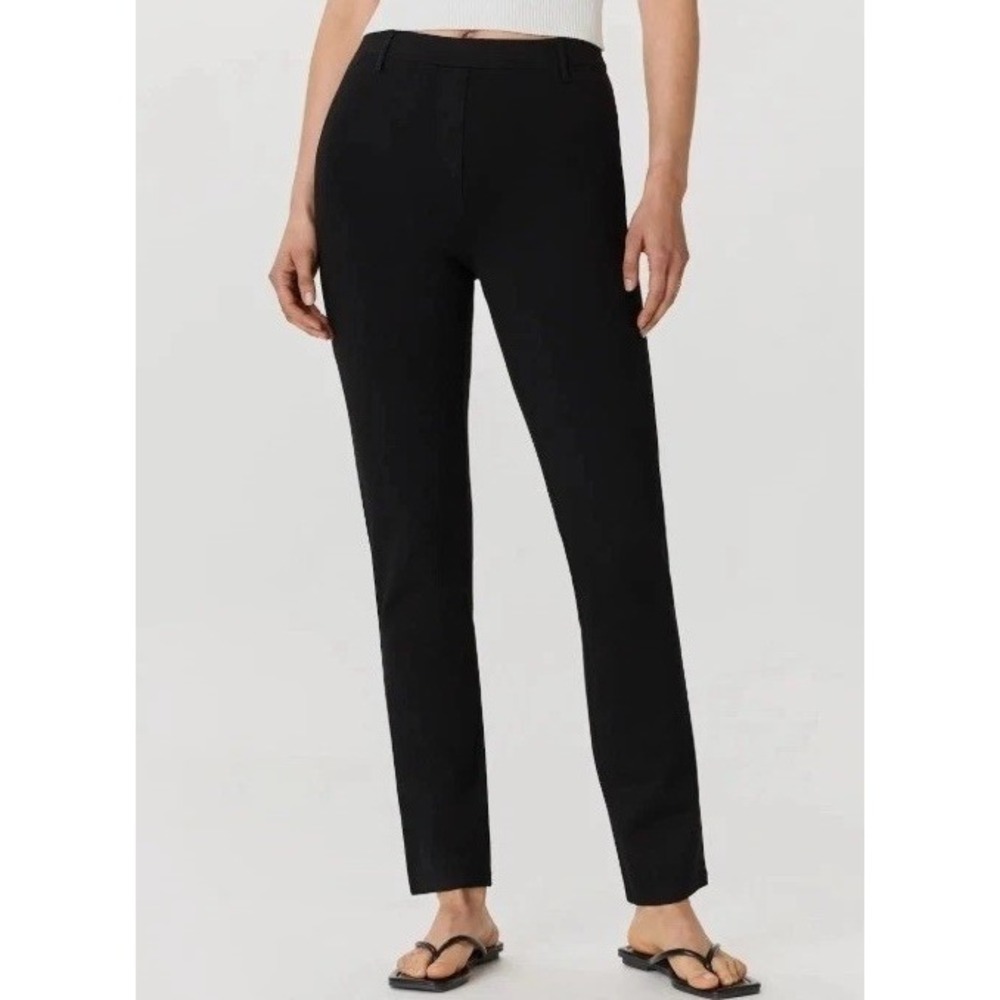Quince Black Ponte Pants Straight Leg Ultra Stretch 4 Pocket‎ L Petite 28" NWT